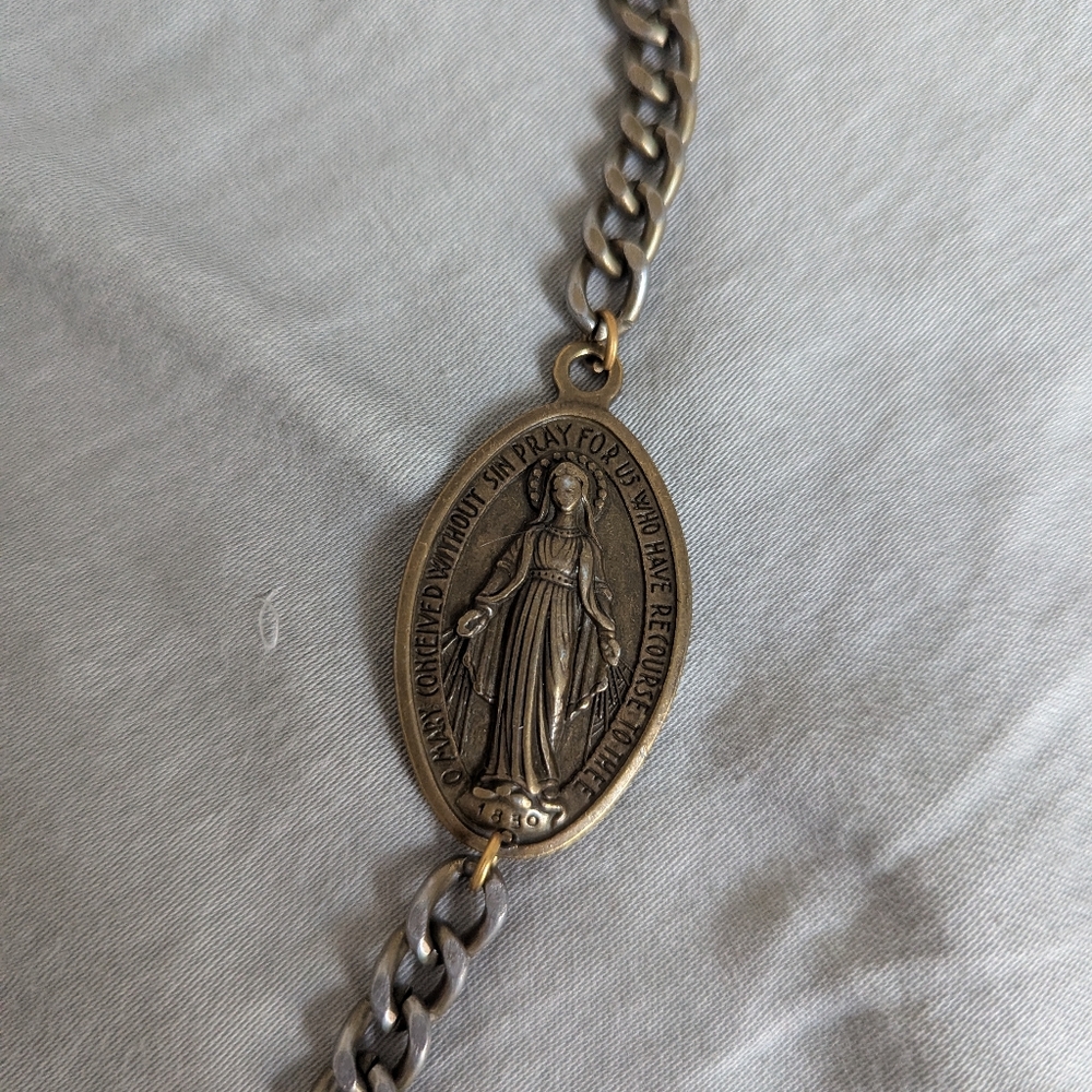 Large Bronze Miraculous Medal Bracelet